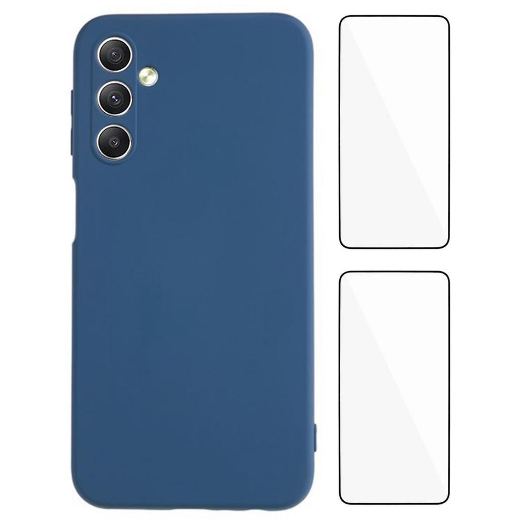 WANLONFENG RB3 Series For Samsung Galaxy A54 5G Case with 2Pcs Screen Film Precise Lens Hole Soft TPU Phone Back Cover