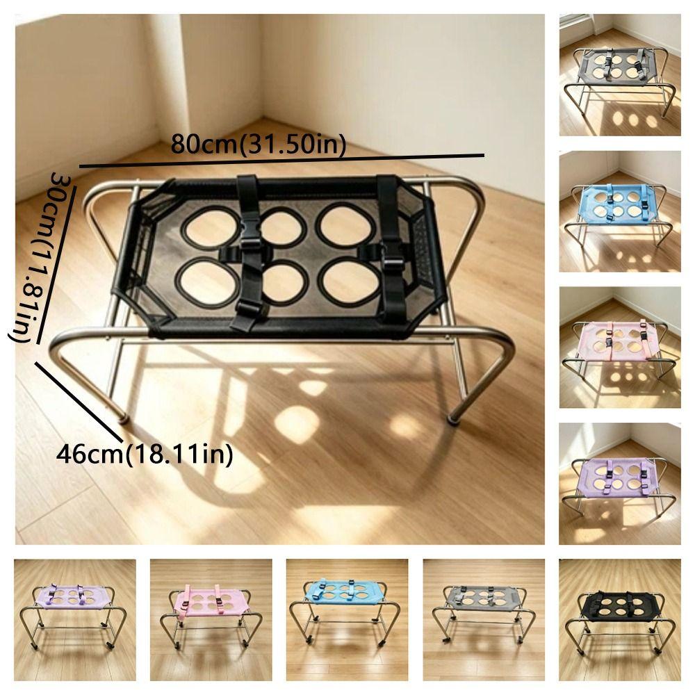 Folding Dog Grooming Table 6-Hole Pet Washing Station Cat Bathing Restraint Rack Picking Ears