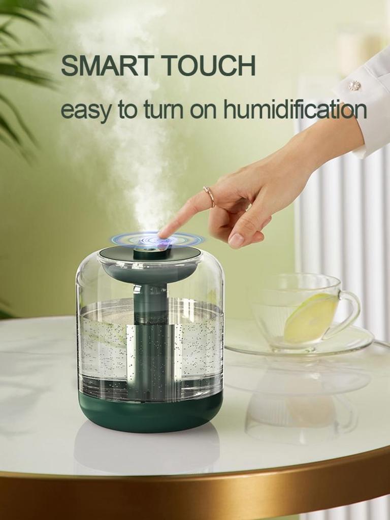 1000ml Air Humidifier 2000MAH Multiple Filling Essential Fragrance Diffuser 7 Colors Light Coly Mist Can Add Flowers Fruit | Humidifiers (White)