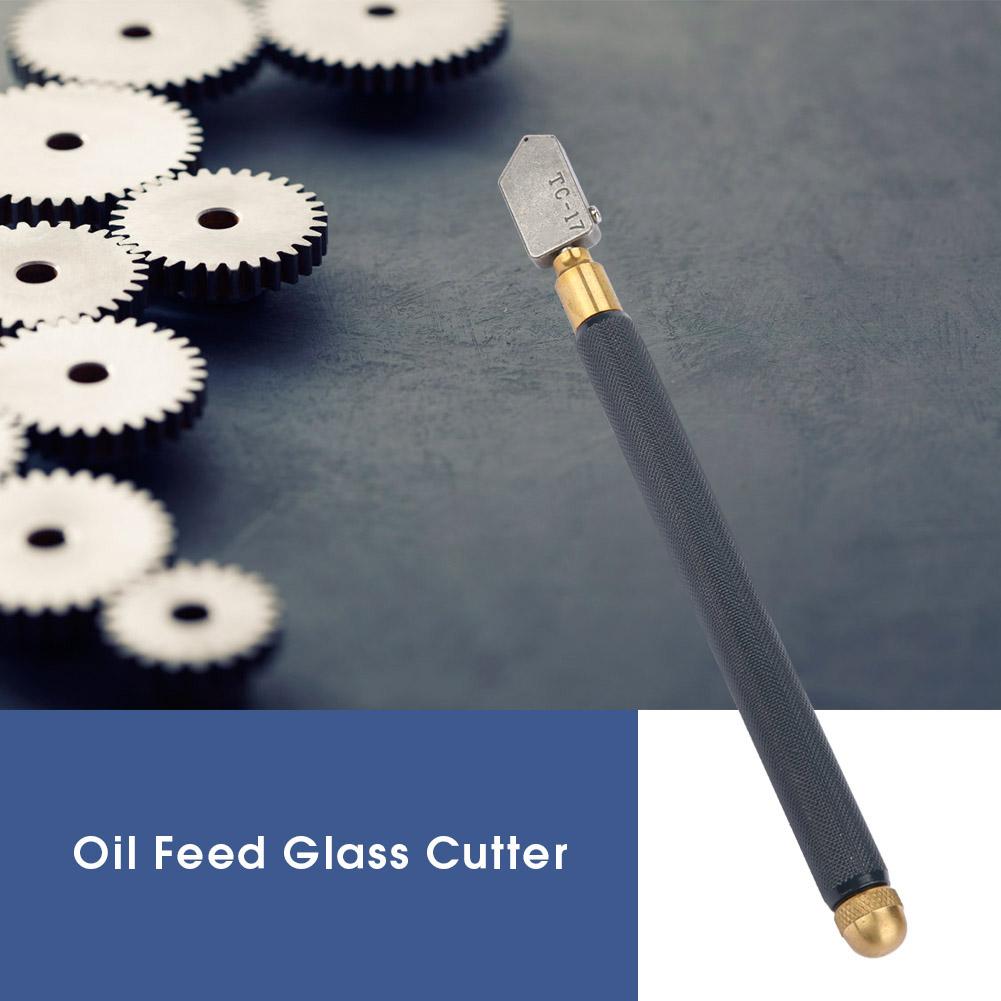 Стеклорез с подачей масла Профессиональный инструмент для резки стекла с металлической ручкой