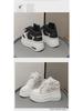2024 Spring/Autumn Korean Platform Round-Toe White Shoes: Thick-Soled, Height-Boosting, Casual & Versatile