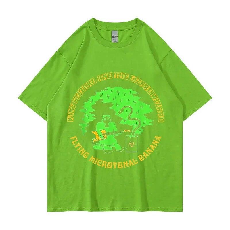 Футболка King Gizzard and The Lizard Wizard, футболка в стиле рок-группы в стиле ретро, хип-хоп, унисекс, WoUnisex, модные хлопковые футболки большого размера, уличная одежда