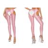 Womens Shiny Stockings Pantyhose Pants Glossy Footless Tights Hollow Out Leggings