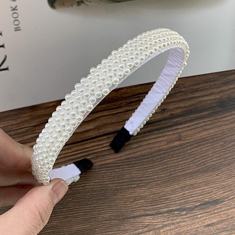 2021 Новый простой геометрический ободок для волос с жемчугом, обруч для волос для женщин и девочек, головной убор с кристаллами, повязка на голову, украшение для волос, модные аксессуары для волос