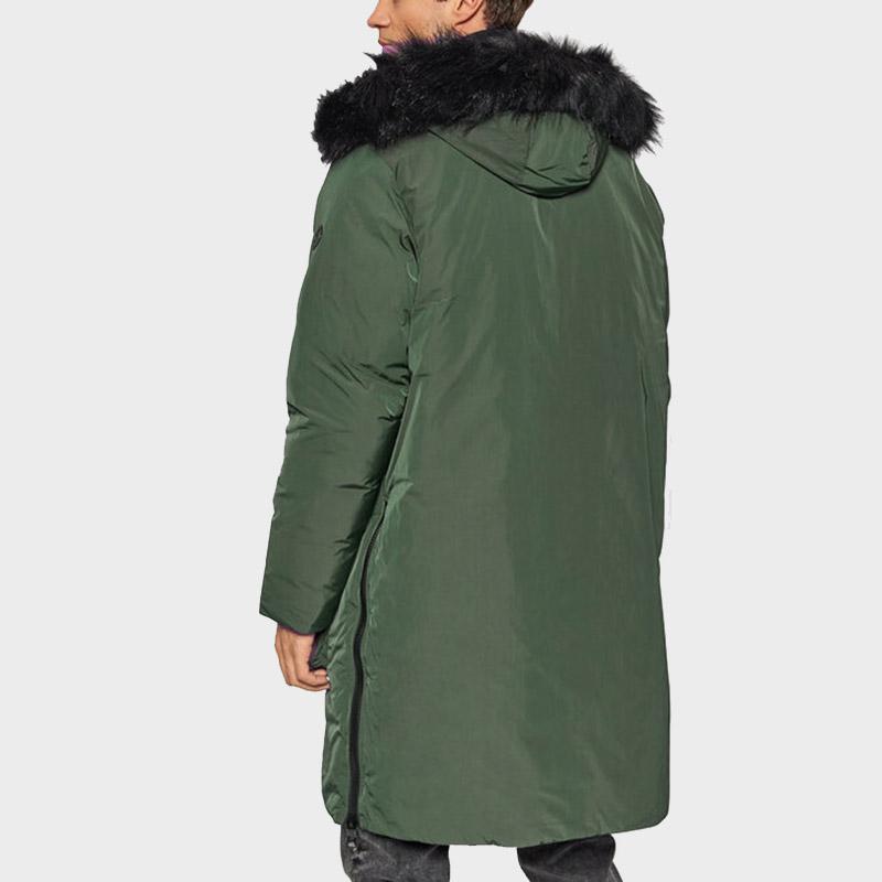Armani Exchange Solid Color Mid-Length Hooded Cotton Coat Men Coats Deep-Forest-Green 6KZL48-ZNITZ-1863