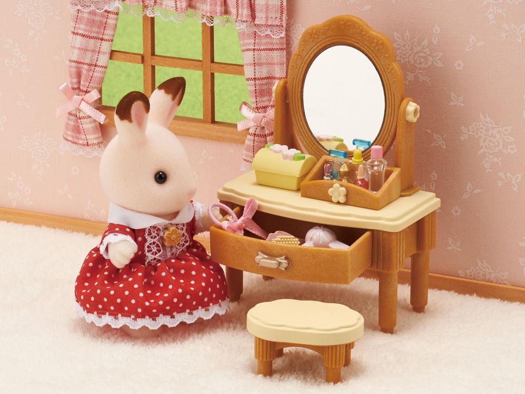 Мебель Sylvanian Families Игрушка Кукольный домик, сертифицированный ST, для детей от 3 лет и Sylvanian Epoch [Туалетный столик] Ka-312 Вверх, Семьи,