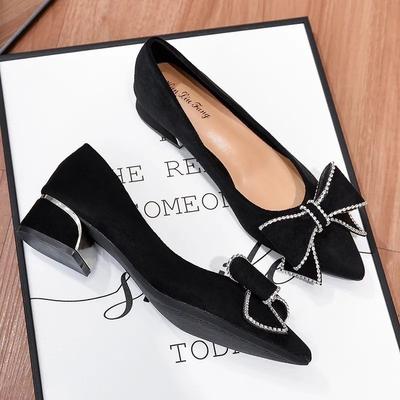 Летняя модная женская обувь премиум-класса, черные туфли-лодочки с острым носком, украшенные стразами