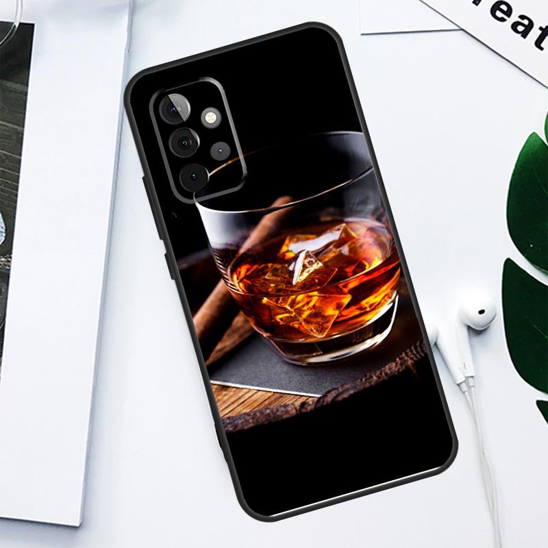 Чехол для телефона Samsung Galaxy A34 A54 A14 A55 A35 A15 A53 A33 A13 A05 A06 A16 A22 A32 A52 с рисунком "Сигара и Виски"
