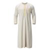 Men's Muslim Shirt Print Kaftan Islamic Royalty Dubai Robe O-Neck Long Sleeve Retro Tunics Abaya Loose Kandoura