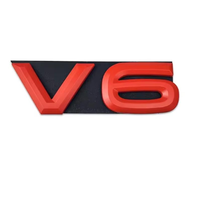 ABS V6 Logo Car Front Grille Badge Rear Trunk Emblem Side Sticker for VW Passat Phaeton CC R32 R36 Touareg Teramont BAH1