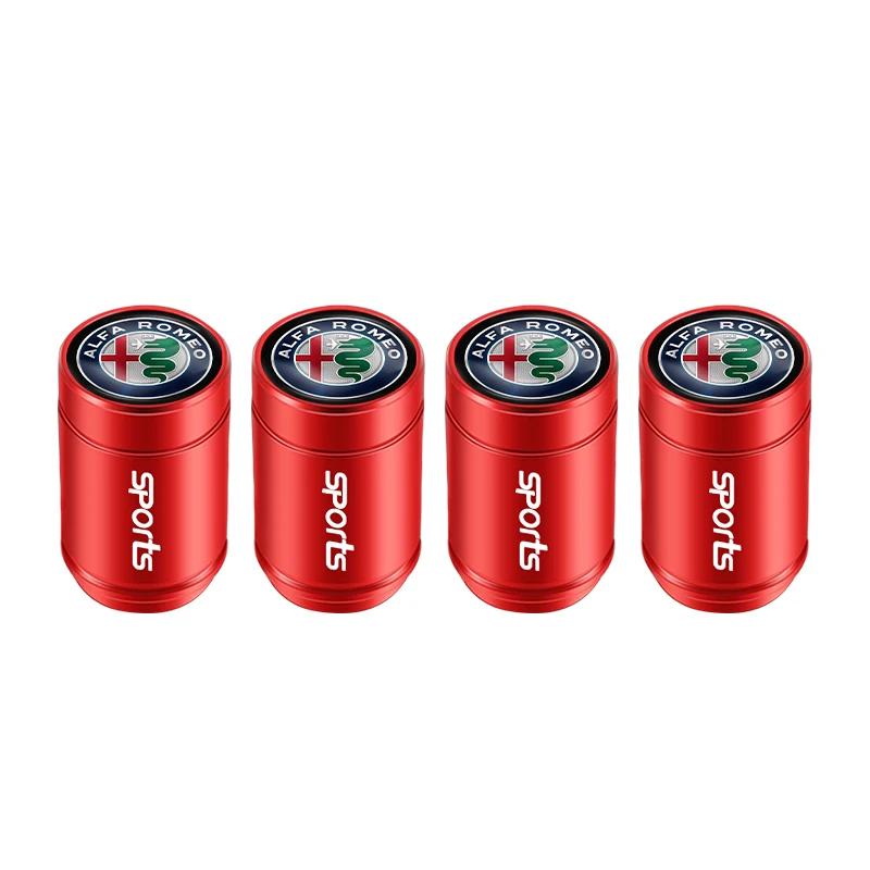 For Alfa Romeo 2026 Hot Sticker Aluminium Alloy 4pcs Car Tire Valve Cap For Alfa Romeo Giulia Stelvio Giulietta 156 159 147 Mito