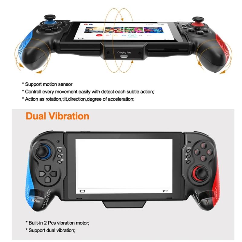 Для NS Switch Геймпад Контроллер Ручной Хват Двойной Мотор Встроенный 6-осевой Гироскоп Вибрация Встроенный 6-осевой Гироскоп Дизайн