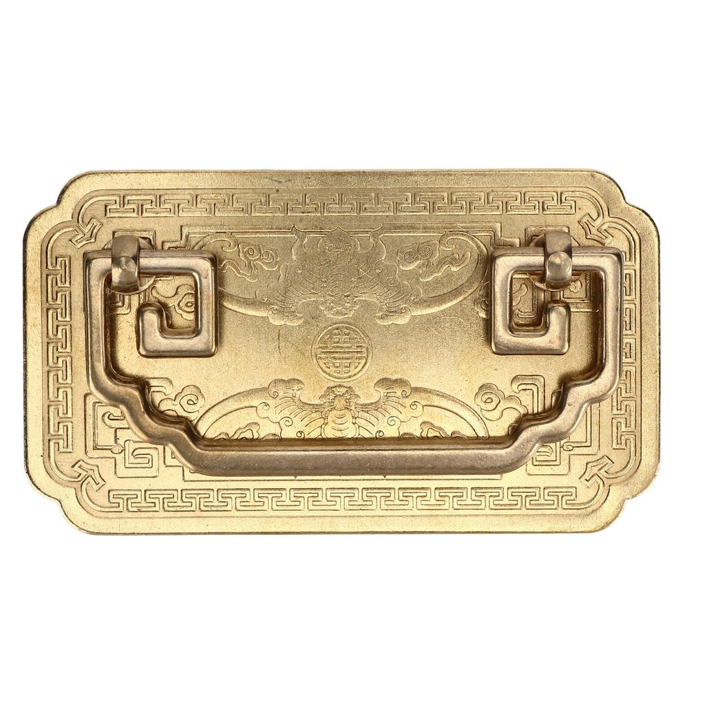 Antique Drawer Handle Tetragonal Bat Handle Antique Chinese Retro Style Drawer Pulls with 2 Screws
