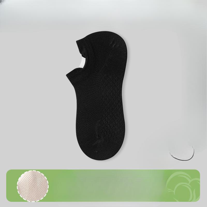 Женские носки без косточек, Сетчатые дышащие однотонные носки-лодочки, Антибактериальные и дезодорирующие носки из гребенного хлопка короткой длины, с защитой от соскальзывания на пятке