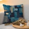 Cushion Cover  Linen  SkinFriendly Soft Decorative Case for Sofa Home Decor Denim patchwork print Pillow cover