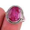 Red Ruby(Simulated) Gemstone Handmade 925 Sterling Silver Gift Ring S.6.5 w1P87