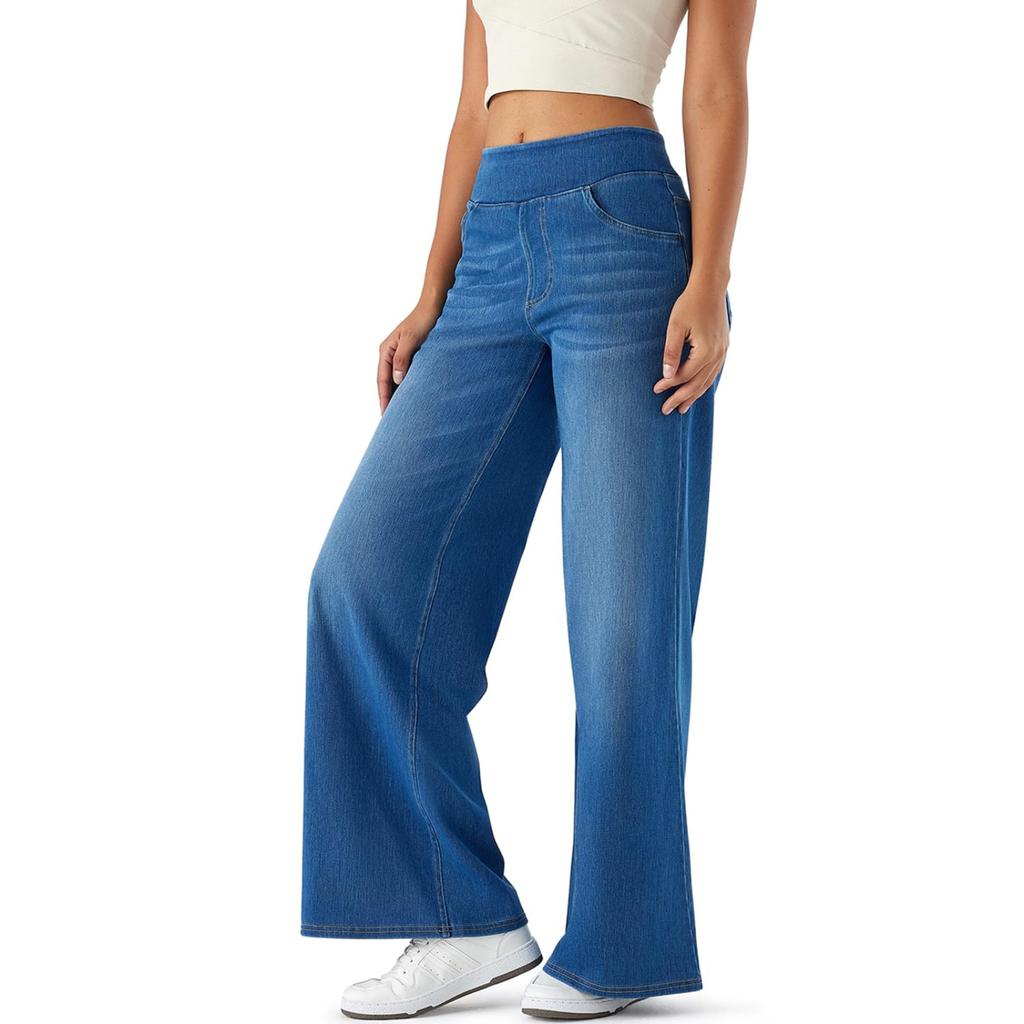 Women's Casual Loose Comfortable Fashionable Solid Color Wide-leg Jeans
