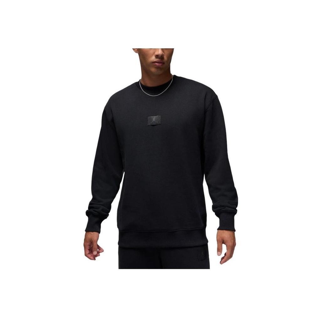 Jordan Flight Fleece Casual Crewneck Long Sleeve Sweatshirt Men Sweatshirt Black FV7259-010