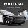 RKJ1  1:24 Dodge Challenger SRT Hellcat American Police Vehicle Enthusiasts Alloy Metal Diecast Model Car Sound Light Gift For Friend
