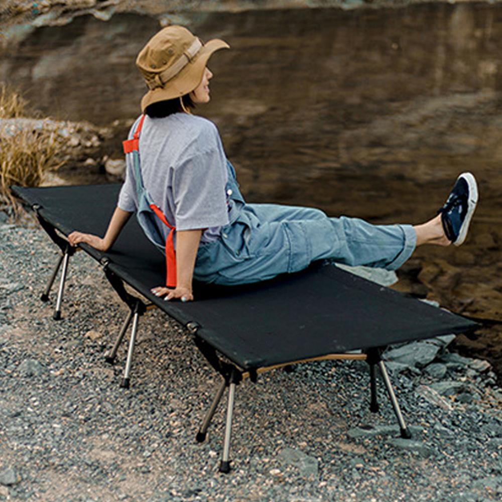 Сверхлегкая портативная складная спальная кровать для улицы, офисная кровать для сиесты в полдень, стержень из алюминиевого сплава