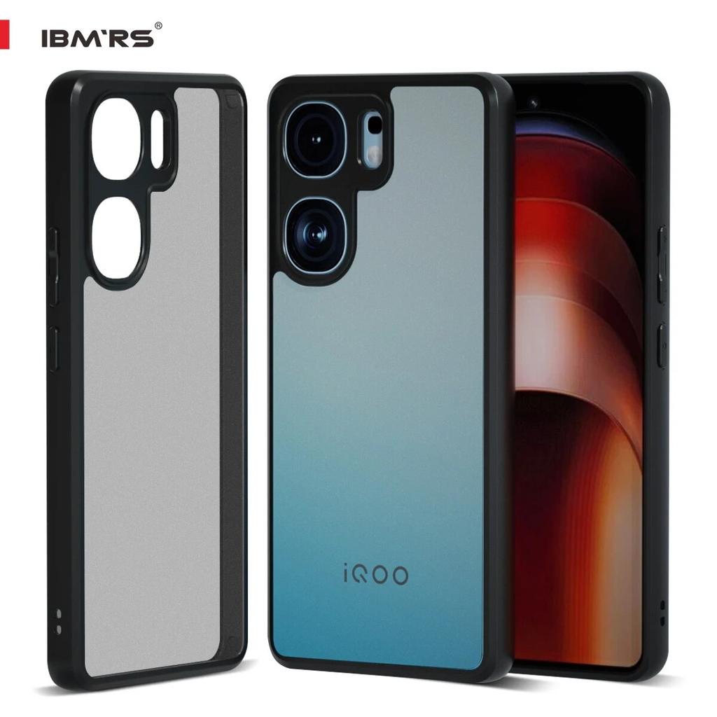 (Comes with Wrist strap)IBMRS for Vivo iQOO Neo9/9 Pro/9S Pro/9S Pro+ Case,Camo Frosted Transparent Shockproof Protection Case