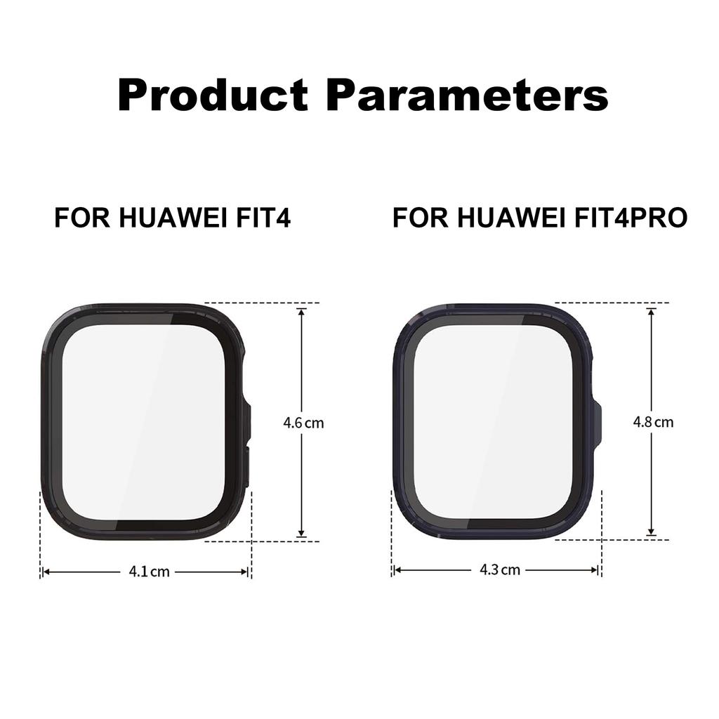 Стекло+Чехол для Huawei Watch Fit 4 Всесторонний Защитный Экран Жесткий ПК Бампер Закаленное Стекло Чехол для Часов для Huawei Watch Fit 4 Pro