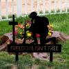 Freedom Is Not Free Yard Stakes - Military Iron Silhouette Memorial for Fallen Soldiers | Thoughtful Independence Day Gifts
