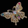 Charming Gloden Plated Butterfly Design Rhinestone Brooch Pin Jewelry Gift