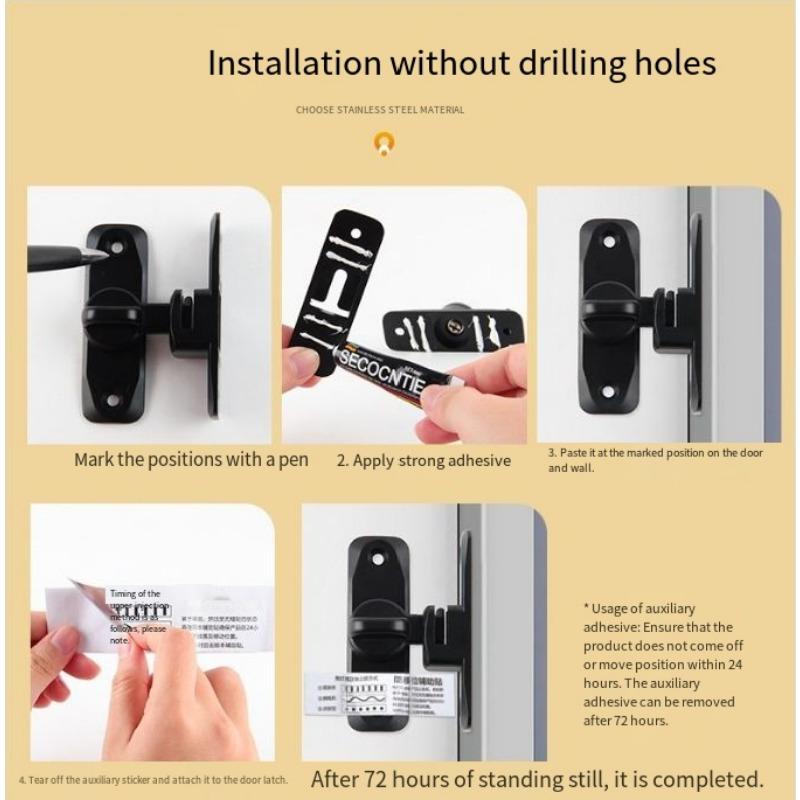 1 КОМПЛЕКТ противоугонная защелка дверная защелка замок для раздвижной двери и окна защелка дверной засов без сверления замок для распашной двери дверная защелка дверной засов
