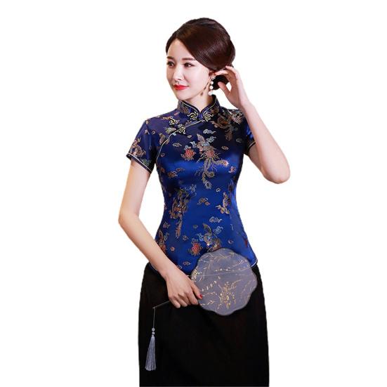 Женская рубашка Cheongsam, тонкая удобная женская рубашка Cheongsam в китайском стиле с воротником-стойкой