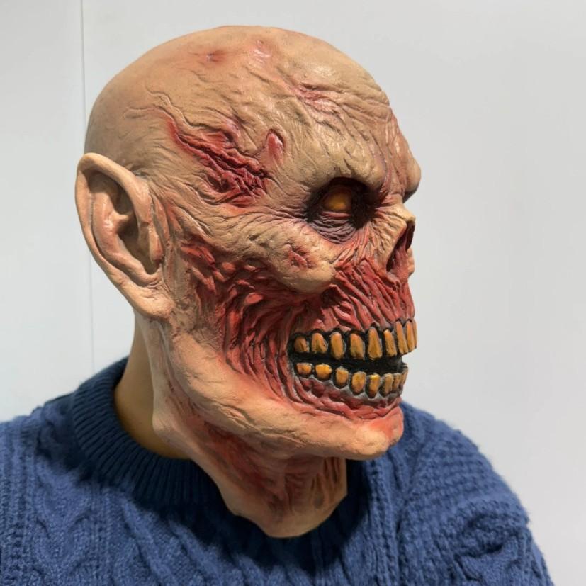 Yellow-eyed ghoul mask headgear latex mask