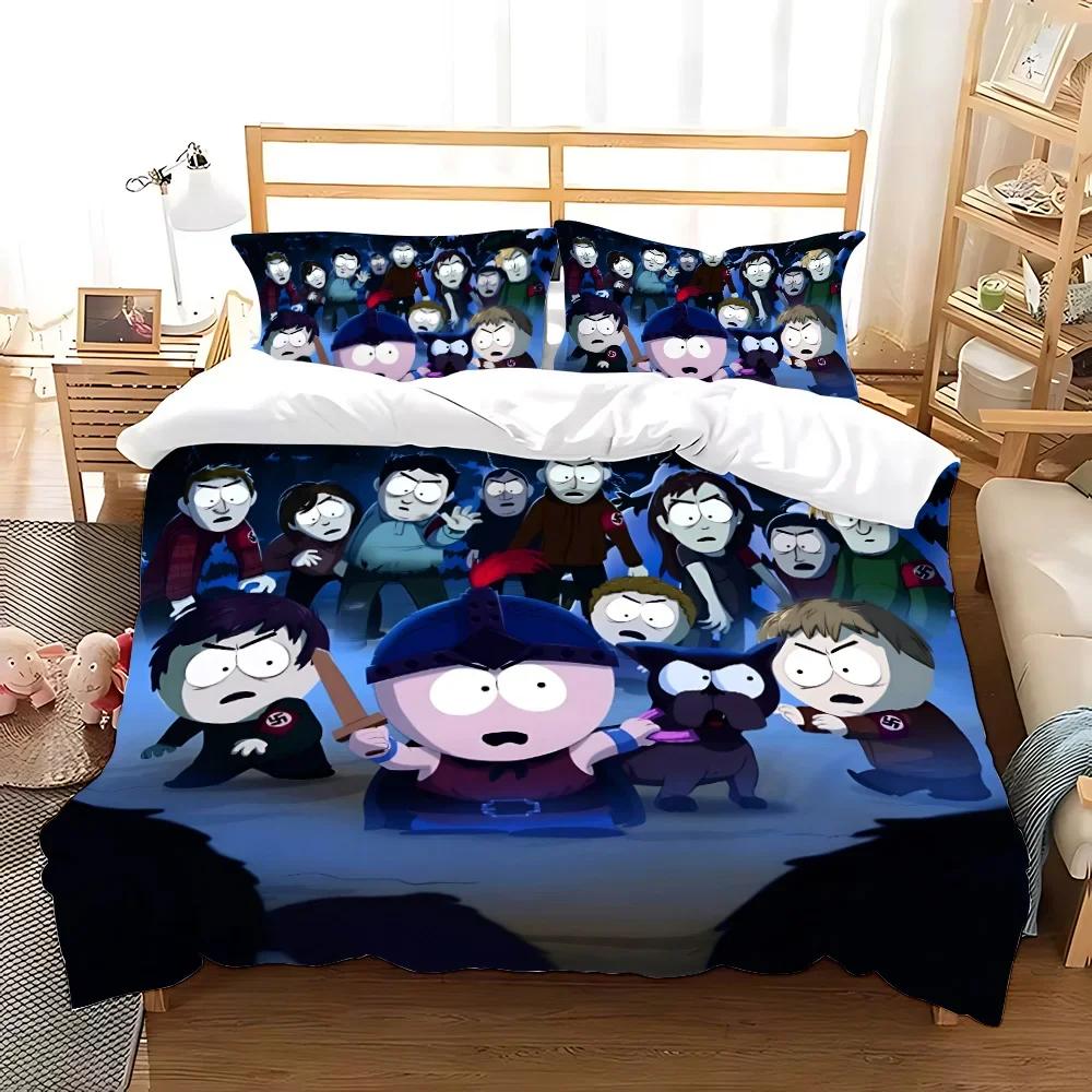 Пододеяльник S-South Park Наволочка Комплект постельного белья Взрослый Мальчик Девочка Украшение спальни Детский подарок Односпальный Двуспальный Большой размер