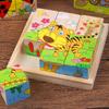 Baby Wooden Blocks Toys Children Six Side Cube Jigsaw Puzzles Game Animal Fruit Traffic Cognize Early Learning Educational Toys