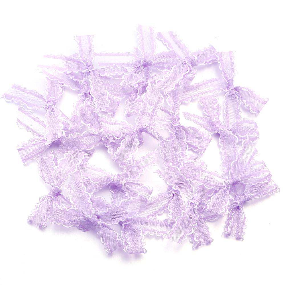 20pcs/lot 3.5x4cm Gauze Bows Colorful Small Size Satin Ribbon Bowknot Flower for Craft Handwork DIY Party Decoration Supplies