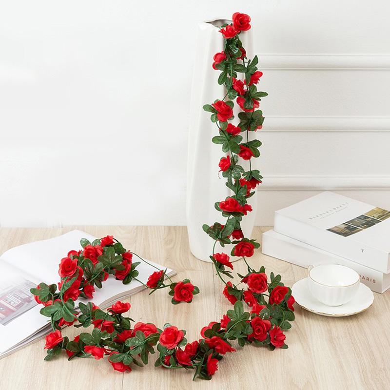 Шелковый пион, цветок розы, ротанг, искусственный плющ, ротанг, свадебная вечеринка, настенное украшение, гирлянда, украшение для дома и сада