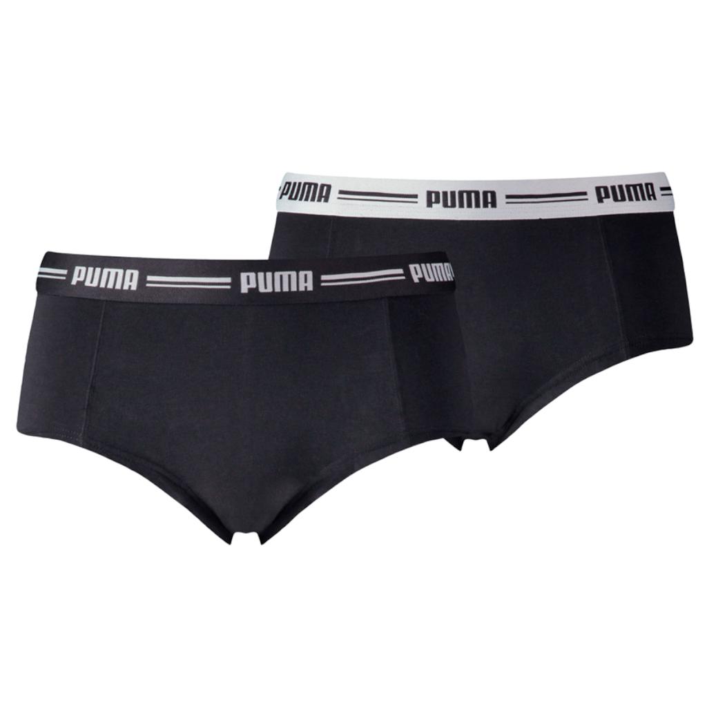 Puma Mini Short 2 Pack, Womens Black Panties