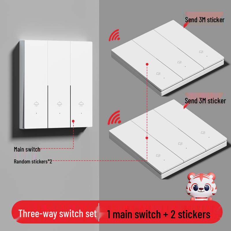 Умный беспроводной выключатель света с двойным управлением - Не требует проводки, 220В, система удаленного управления "мастер-ведомый"