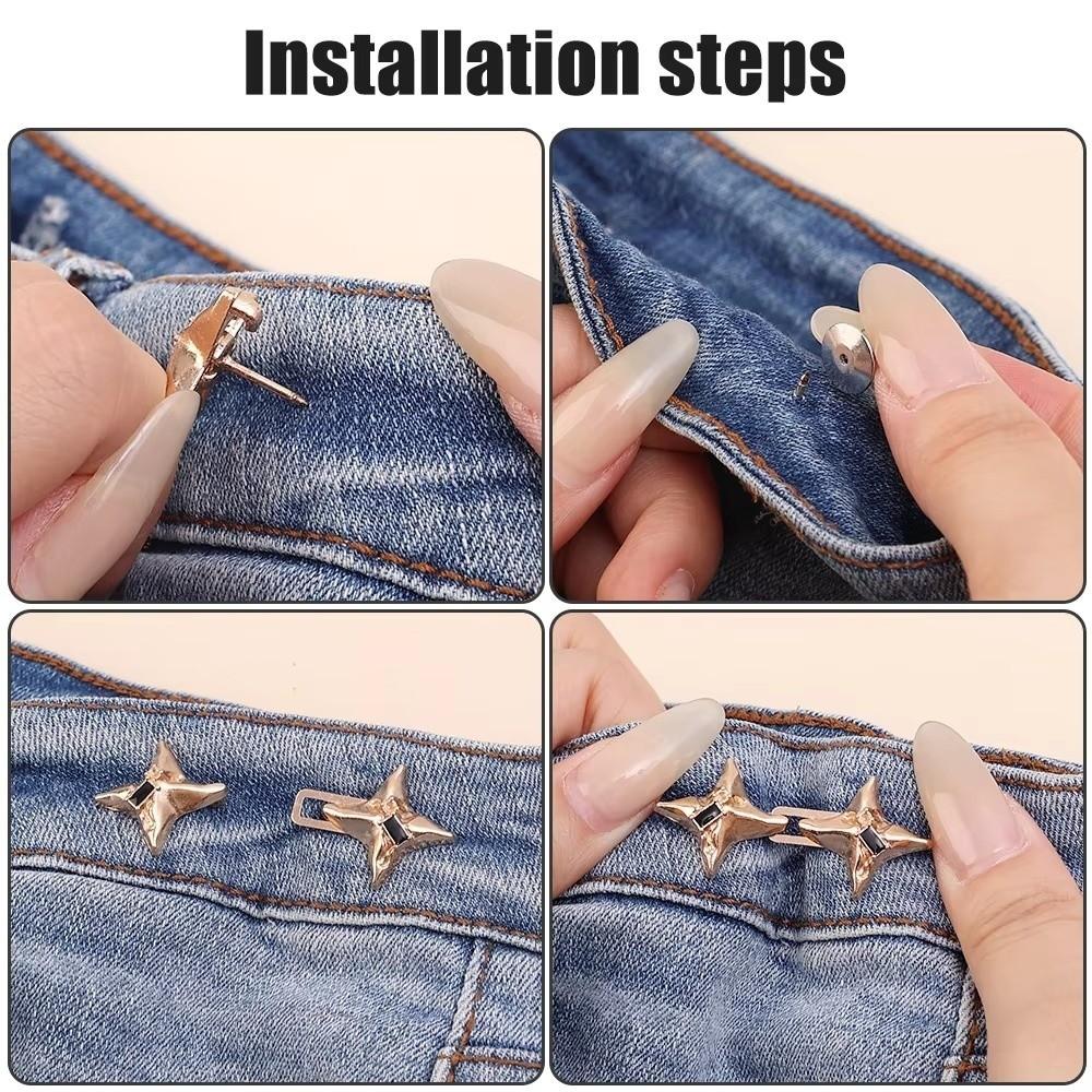 Adjustable Jeans Buttons Fixed Pants Pins Fashionable Belt Buckles  Scarf Fastening
