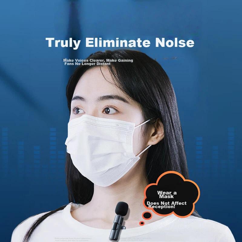 KOVOL Wireless Lavalier Microphone, Recording, Short Videos, Portable Microphone with Two Mics, Compatible with Apple And Android, Type-C