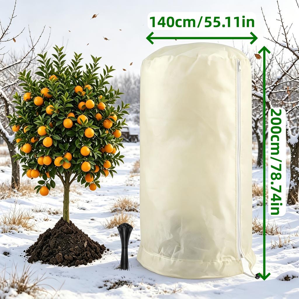 Extra Large Thickened Plant Frost Protection Winter Cold Insulation Blanket Drawstring Zipper Reusable Wind Snow Pest Bird Cover
