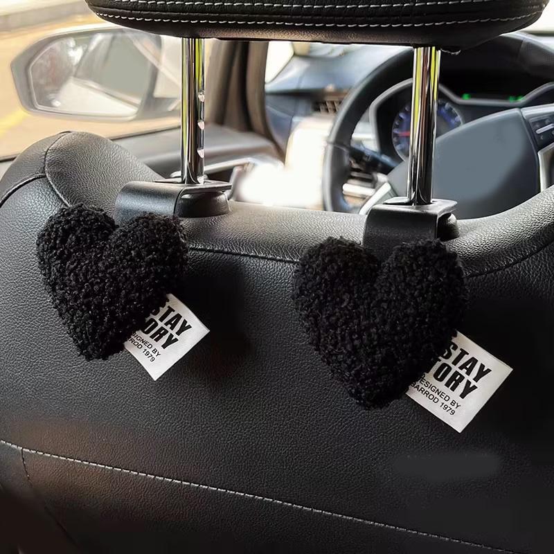 2 шт. Милые ретро красные сердечки Крючки на спинку сиденья автомобиля Органайзер-вешалка на подголовник автомобиля для сумки для продуктов, сумочки, Зажимы Авто Декор