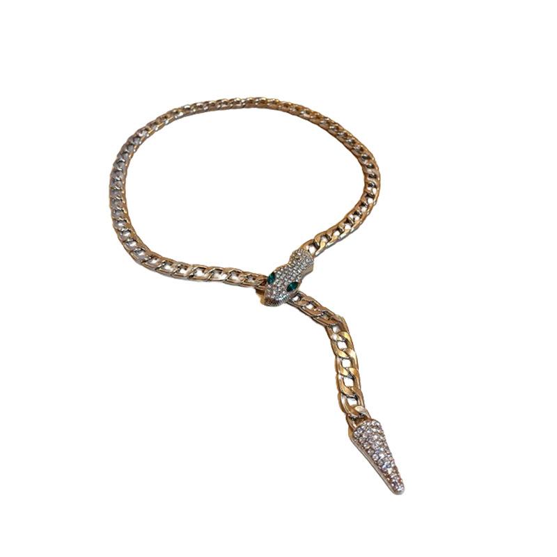 Ожерелье в форме змеи со стразами для женщин, цепочка-чокер, ювелирное изделие, подарок