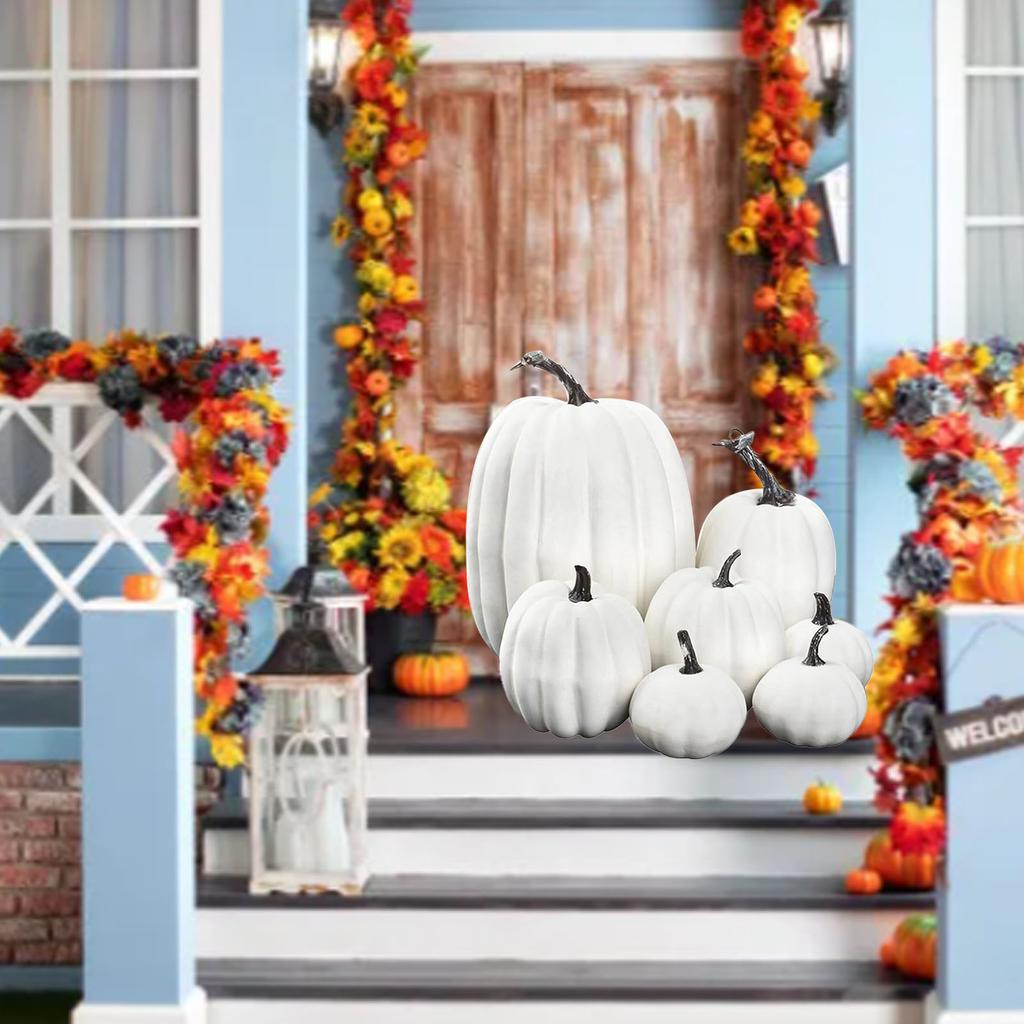 7 шт. Имитация тыквы, глянцевая краска, легкая, креативная, многоразовая, пенопластовая тыква для декора