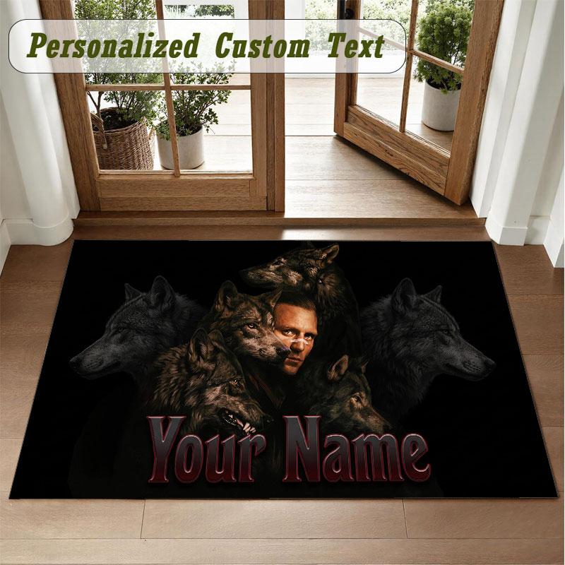 Crystal Velvet Square Rug Custom NameKontra K Pattern Non Slip Home Floor Decor Rug