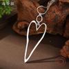 Новая полая геометрическая любовь длинная подвеска, женское простое полое сердце длинное ожерелье