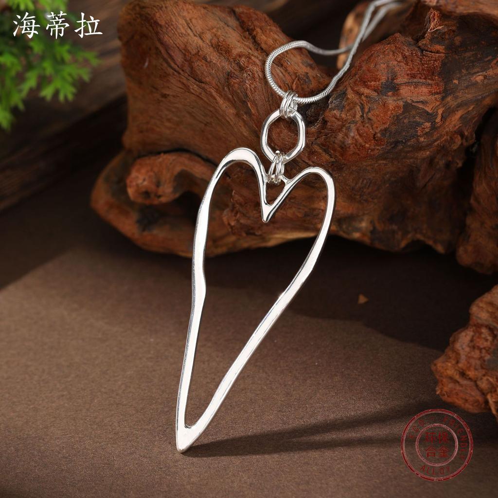 Новая полая геометрическая любовь длинная подвеска, женское простое полое сердце длинное ожерелье