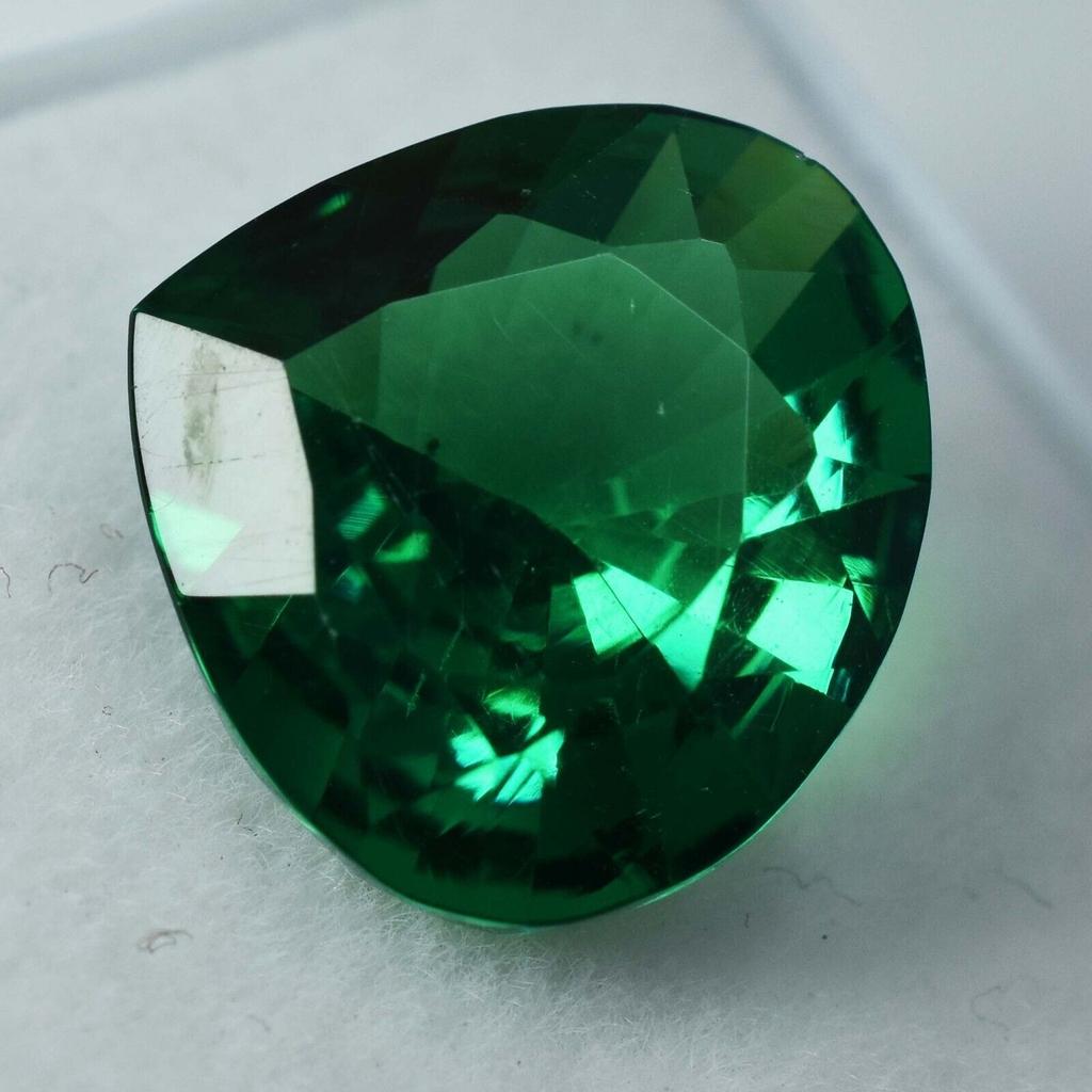 8.25 Ct NATURAL Green Garnet   PEAR Cut Loose Gemstone Ring Size