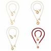 Exquisite Heart Pendant Jewelry Set Crystal Pearl Necklace Set Necklace Bracelet Set  Banquet