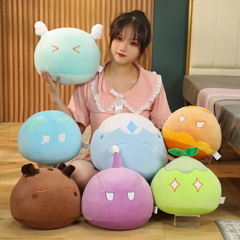 30/40/50CM Kawaii Plush Genshin Impact Pillow Cute Slime Elemental Peluche Toys Stuffed Soft Game Dolls Cushion Kids Gifts
