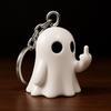 Halloween Keychain Ghost Middle Finger Styling Resin Figurine Key Chain Home Office Desk Festive Decoration